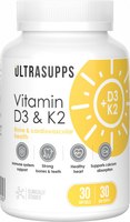 Витаминно-минеральный комплекс Ultrasupps Vitamin D3 + К2 (30 капсул) - 