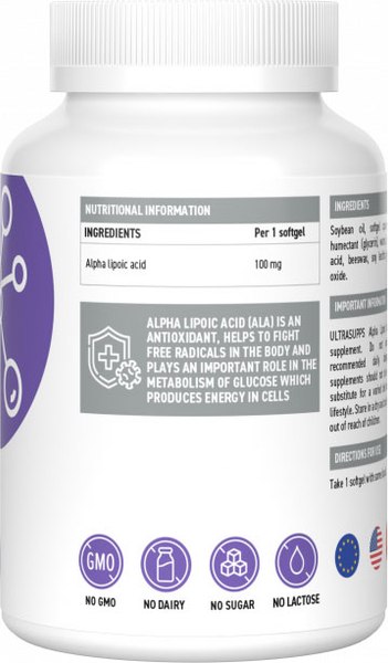 Жирные кислоты Ultrasupps Альфа-липоевая кислота (30 капсул)