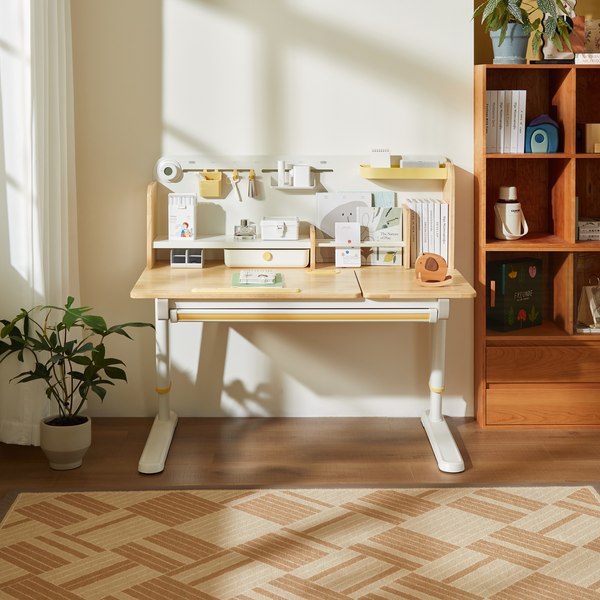 Парта Ergosmart Galeon с книжной полкой (гевея)
