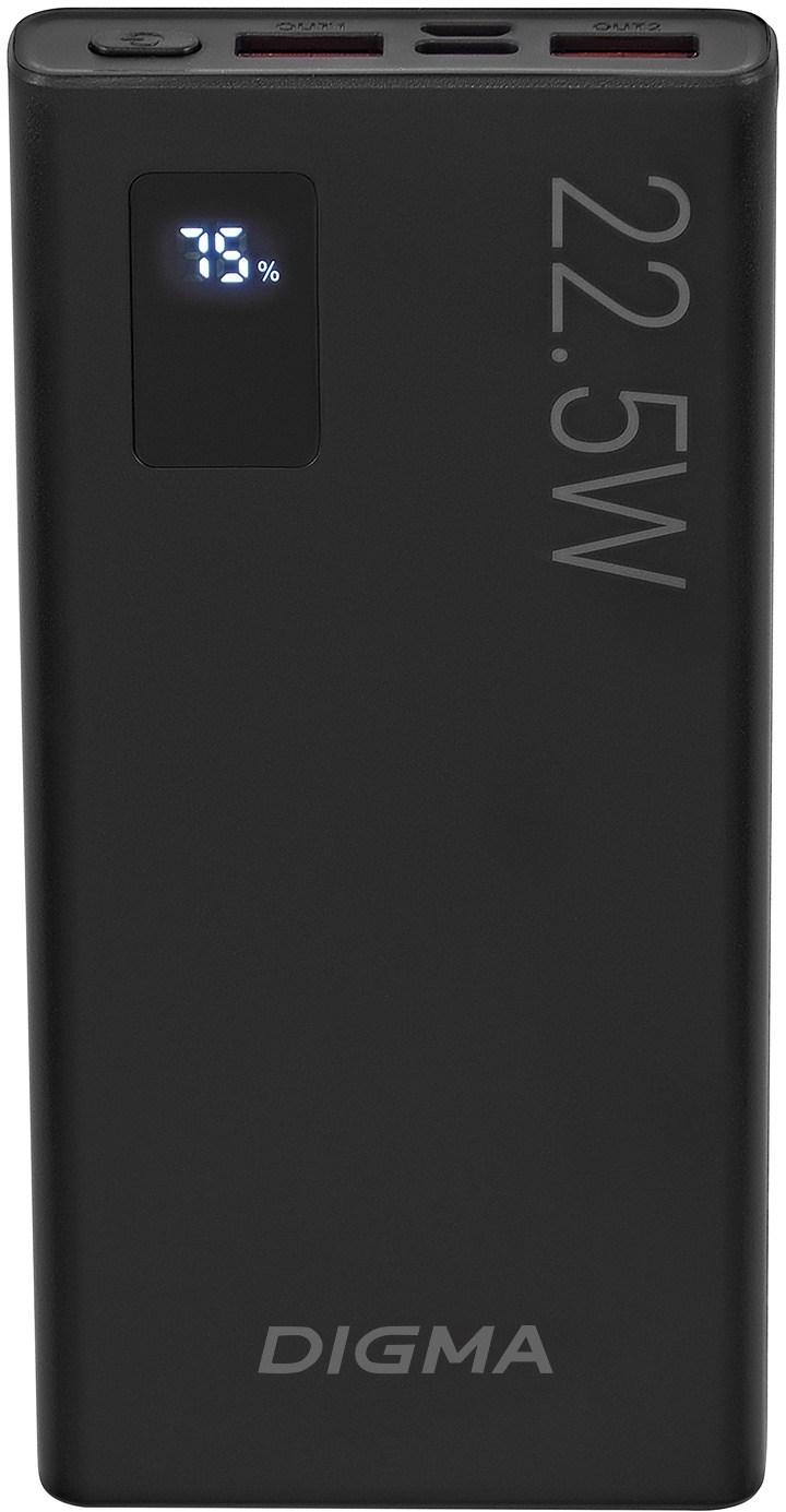 Портативное зарядное устройство Digma DGPF10A 10000mAh / DGPF10A22PBK — фото 3