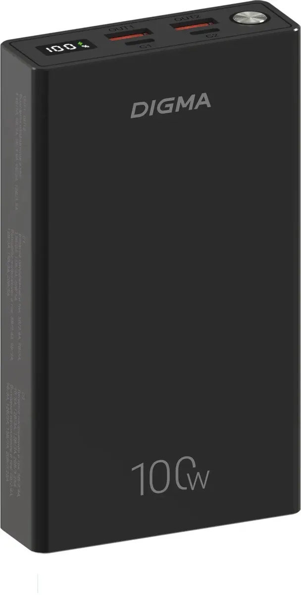 Портативное зарядное устройство Digma DGPD100WA 20000mAh / DGPD20A100ABK — фото 4