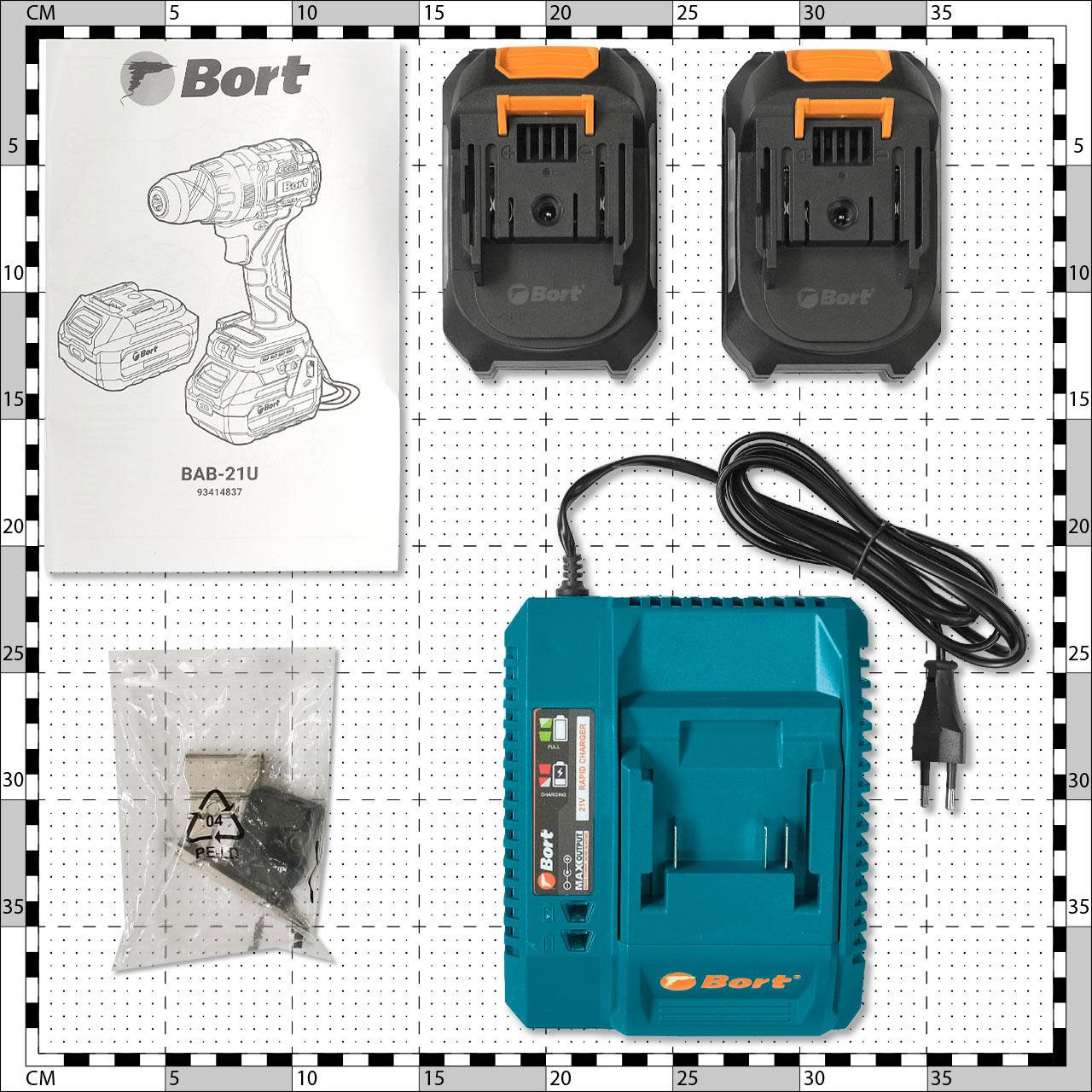 Аккумуляторная дрель-шуруповерт Bort BAB-21U (93414837)