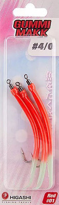 Комплект оснастки для приманки Higashi Gummi Makk #4/0 #01 Red / 05265_4223 - 