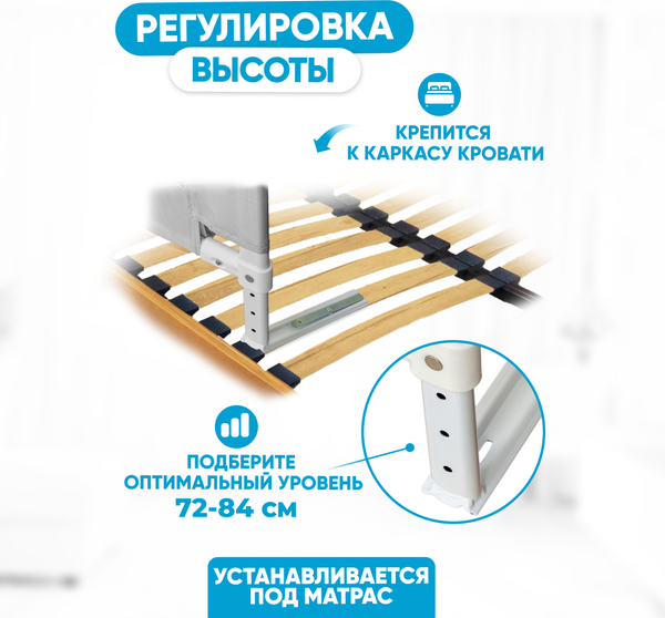 Ограждение для кровати Solmax&Kids HW98312 (2м, голубой)