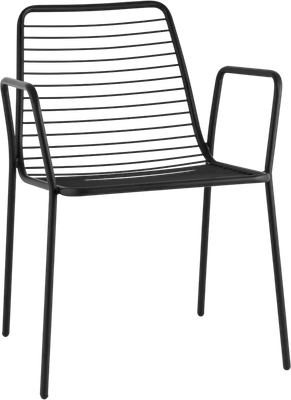 Стул садовый Stool Group Дели с подлокотниками / LV-107-9005 (металл черный) - 