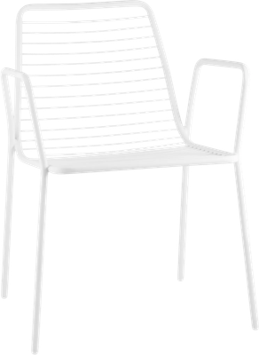 Стул садовый Stool Group Дели с подлокотниками / LV-107-9016 (металл белый) - 