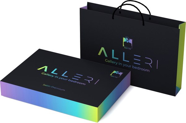 Комплект постельного белья Alleri Сатин Premium 2сп с евро Max простыней / СП-292