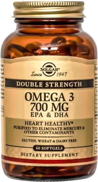 Жирные кислоты Solgar Двойная Омега-3 (60 капсул)