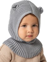 Шапочка для малышей Amarobaby Pure Love Snug / AB-OD24-PLS16/11-48 (серый, р.48-50) - 