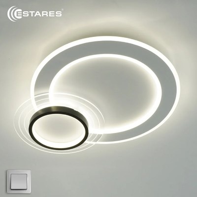 Потолочный светильник Estares Suvon 80W 2R-ON/OFF-500x400x70-WHITE/BLACK/CLEAR-220-IP20