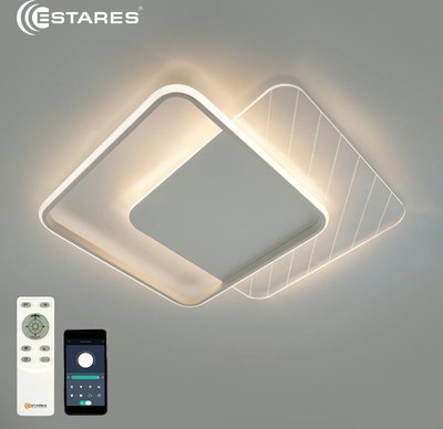 Потолочный светильник Estares Amato 60W 2S-APP-505x505x52-WHITE/WHITE/CLEAR-220-IP20