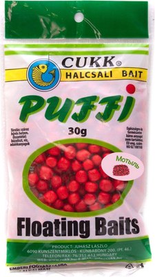 Насадка рыболовная CUKK Puffi Mini 4-6мм Мотыль (30г, красный) - 