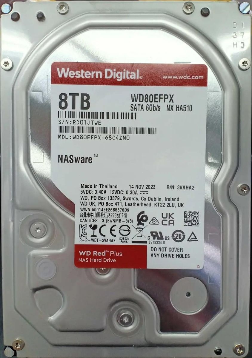 Жесткий диск Western Digital Red Plus 8TB (WD80EFPX)