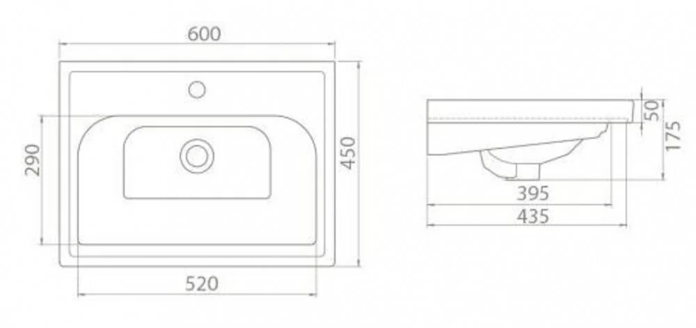 Тумба с умывальником Opadiris Фреш 60x45x59 / 00-00007085+031000-u