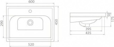 Тумба с умывальником Opadiris Фреш 60x45x59 / 00-00007085+031000-u