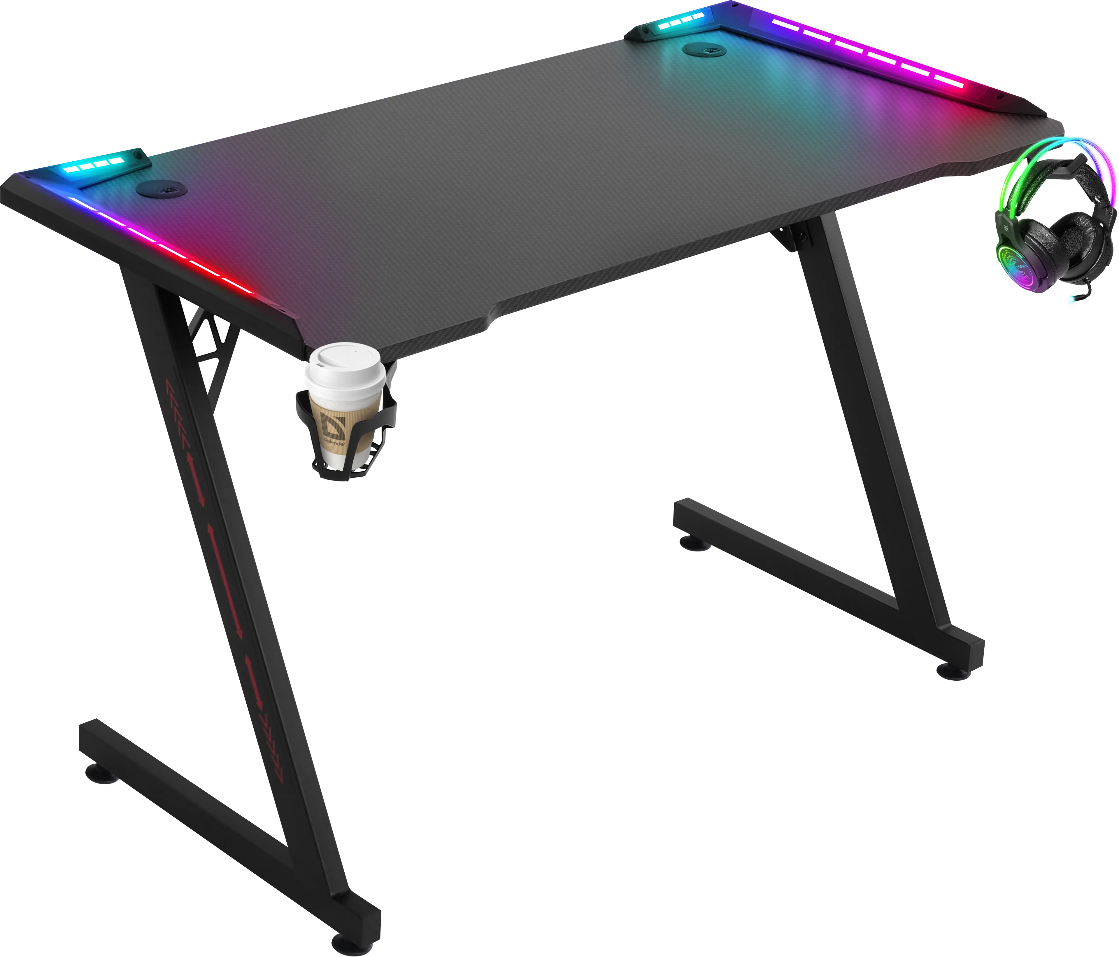 Геймерский стол Defender Gaming Idol RGB / 64333 (черный)