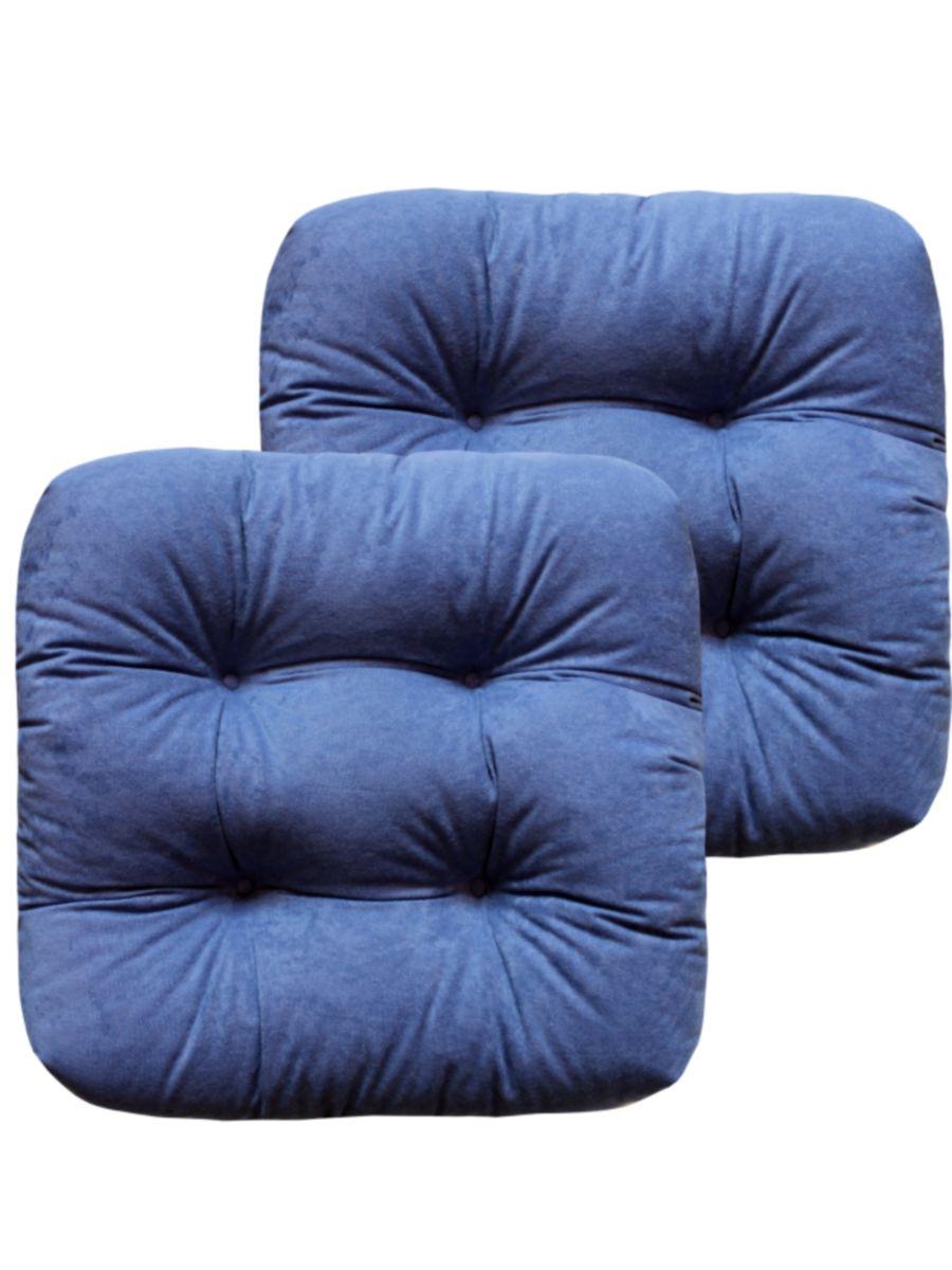 Комплект подушек на стул MATEX Velours / 49-593 (серо-голубой, 2шт)