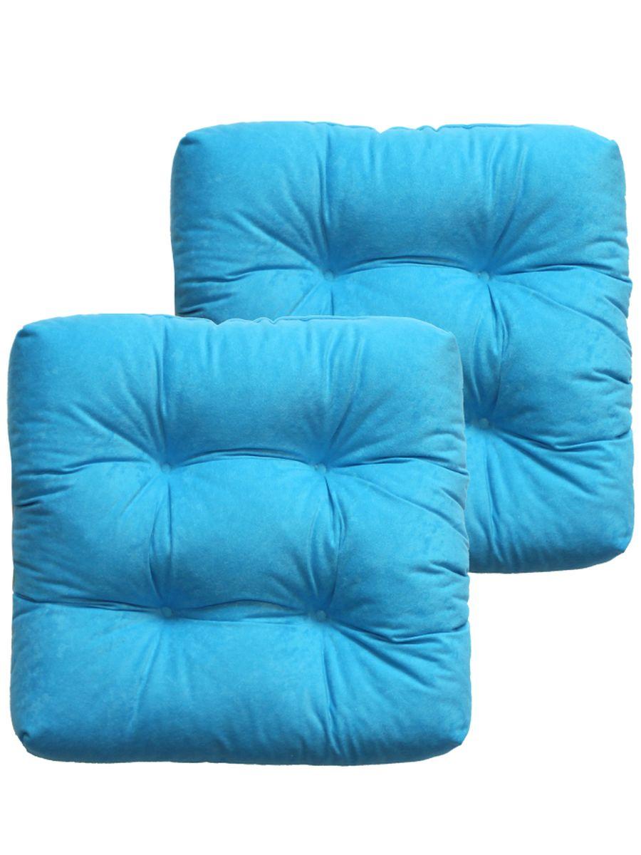 Комплект подушек на стул MATEX Velours / 49-630 (светло-голубой, 2шт)
