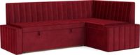 Уголок кухонный мягкий Mebel-Ars Вермут 191x83x121 / M11-24-1 (красный Star Velvet 3 Dark Red) - 