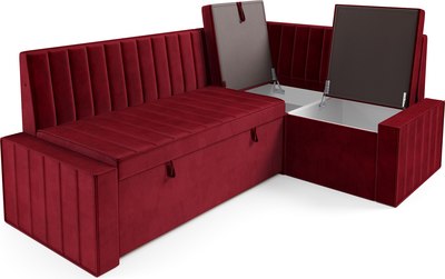 Уголок кухонный мягкий Mebel-Ars Вермут 191x83x121 / M11-24-1 (красный Star Velvet 3 Dark Red)