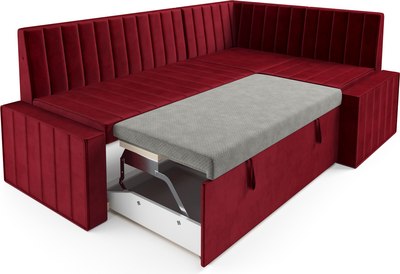 Уголок кухонный мягкий Mebel-Ars Вермут 191x83x121 / M11-24-1 (красный Star Velvet 3 Dark Red)