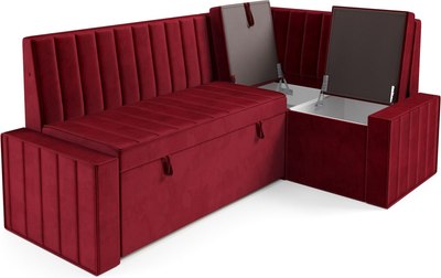 Уголок кухонный мягкий Mebel-Ars Вермут 211x83x141 / M11-23-4 (красный Star Velvet 3 Dark Red)