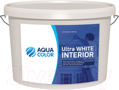 Краска AquaColor Ultra White Interior (14кг)