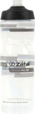 Бутылка для воды Zefal Sense Pro 80 Translucent / 1461 (серый/черный)