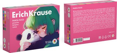 Гуашь Erich Krause Panda Hugs / 62980 (12цв)