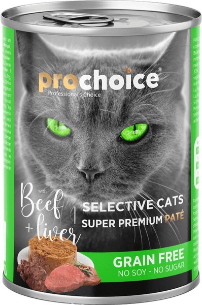 Влажный корм для кошек Prochoice Adult Cat Selective Говядина и печень (400г)