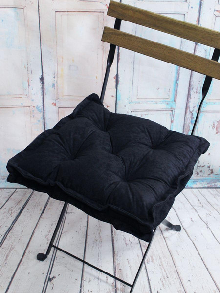 Изображение товара Подушка на стул MATEX Velours 2D / 51-183 (черный)