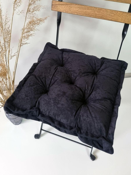 Изображение товара Подушка на стул MATEX Velours 2D / 51-183 (черный)