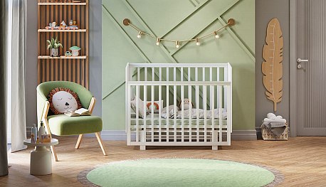 Детская кроватка Polini Kids Simple 342 с маятником / 0003168-04 (белый)