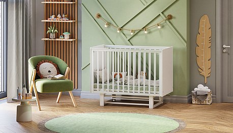 Детская кроватка Polini Kids Simple 342 с маятником / 0003168-04 (белый)