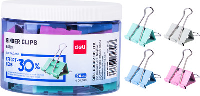 Зажим для бумаги Deli E8553S (24шт, ассорти) - 