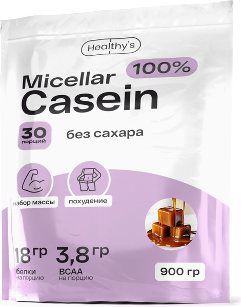 Изображение товара Протеин Healthys 100% Micellar Casein (900г, сливочная карамель)