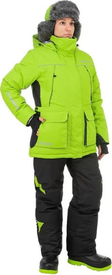 Костюм для охоты и рыбалки Nisus Зимний Mira 5/5 К Шелтер до -40С / T-M-XL-50-170-L (XL, лайм/черный) -