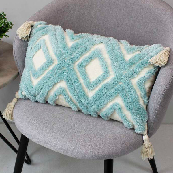 Изображение товара Наволочка декоративная MATEX Tufted / ALEX-027 (бежевый/голубой)