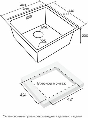 Мойка кухонная Paulmark YU44-GM