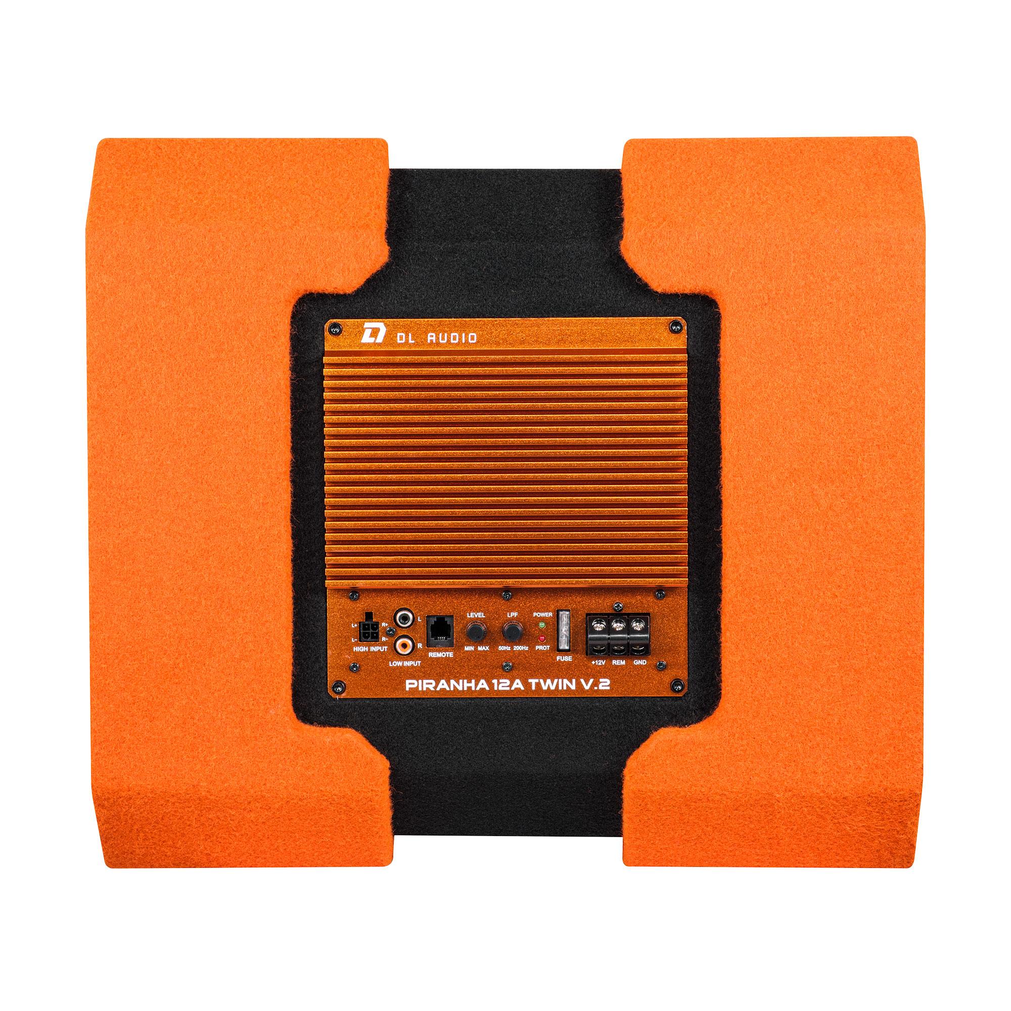Корпусной активный сабвуфер DL Audio Piranha 12A V.2 Twin (оранжевый) — фото 5