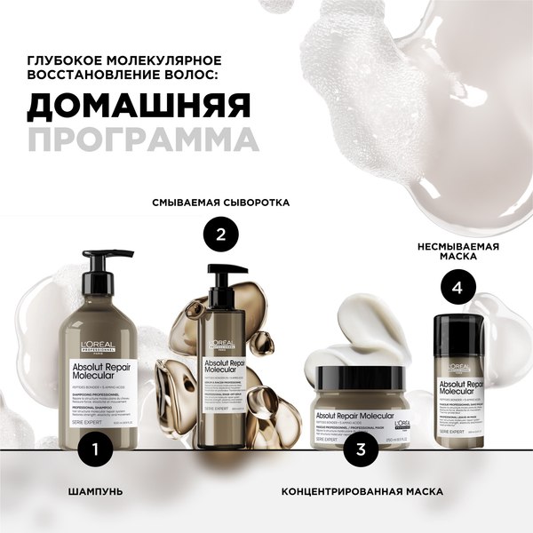 Шампунь для волос L'Oreal Professionnel Absolut Repair Molecular Для восстановления волос Рефил (500мл)