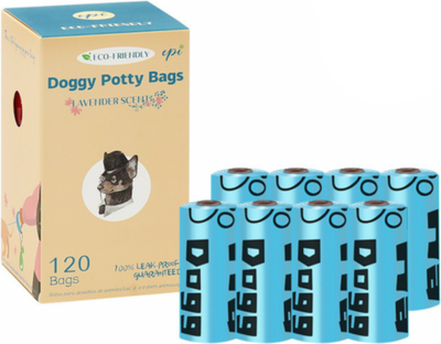 Диспенсер пакетов для выгула собак Potty-Pot HBBBL8 с пакетами 1.5мкм (8x15шт) -