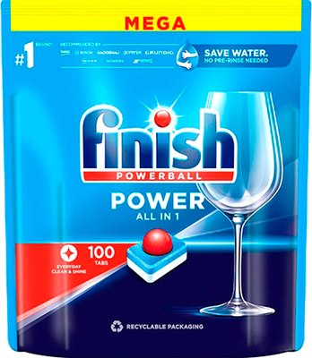 Таблетки для посудомоечных машин Finish PowerBall All in One Лимон (100шт) - 
