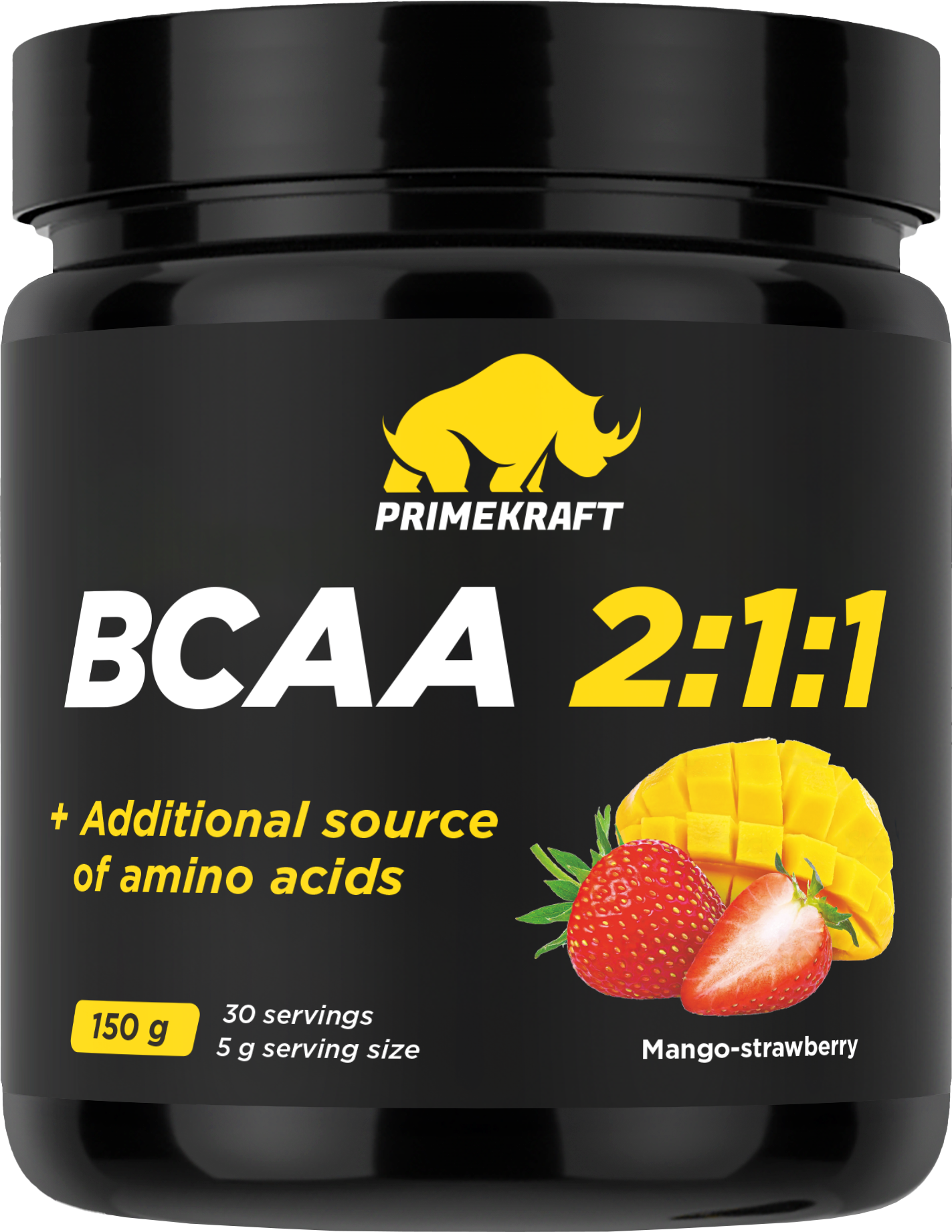 Аминокислоты BCAA Prime Kraft 2:1:1 (150г, манго-клубника, банка)