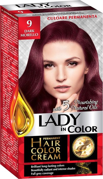 Крем-краска для волос Lady In Color тон 9 Темная Вишня