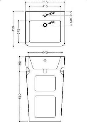 Умывальник Jaquar KUS-WHT-35401N