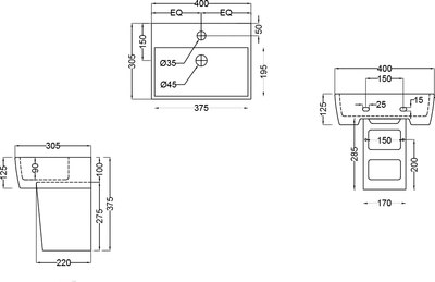 Купить Умывальник Jaquar ECS-WHT-811  