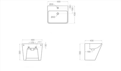 Купить Умывальник Jaquar KUS-WHT-35803  