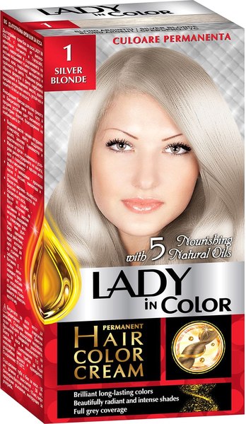 Крем-краска для волос Lady In Color тон 1 Серебряный Блонд