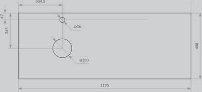 Столешница для ванной ЗОВ HPL 38 / CHPL38T1195458C2L (туя)